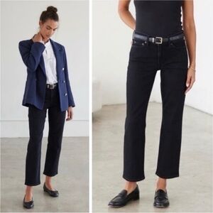 AYR The Frenchie. Women's Straight Leg Jeans in Black